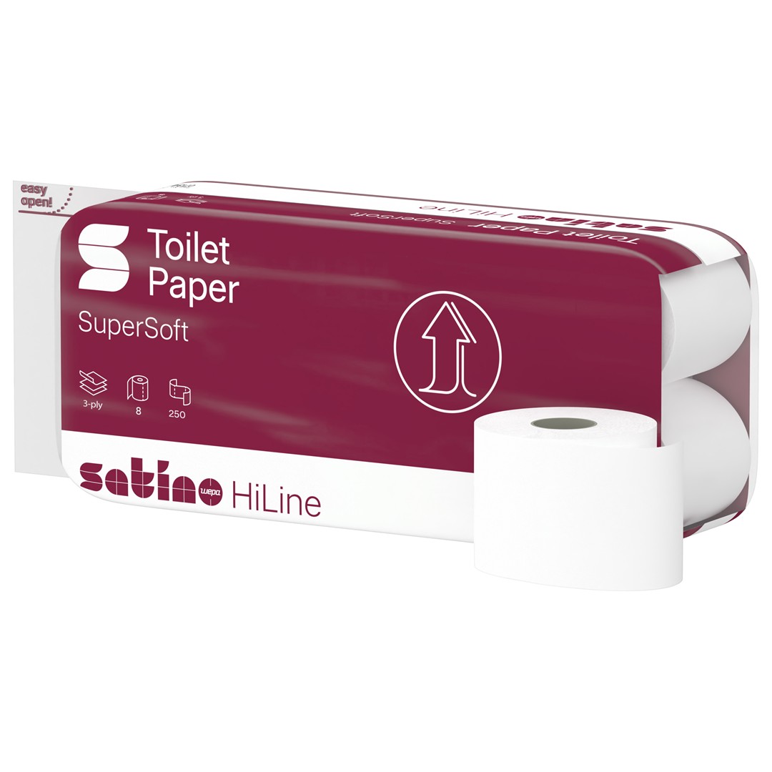 Toilettenpapier HiLine hochweiß 3-lagig