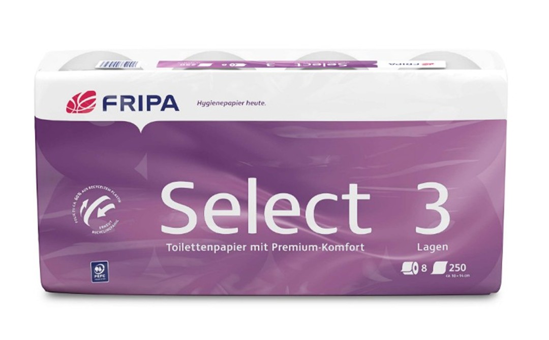 Toilettenpapier Fripa Select hochweiß, 3-lagig